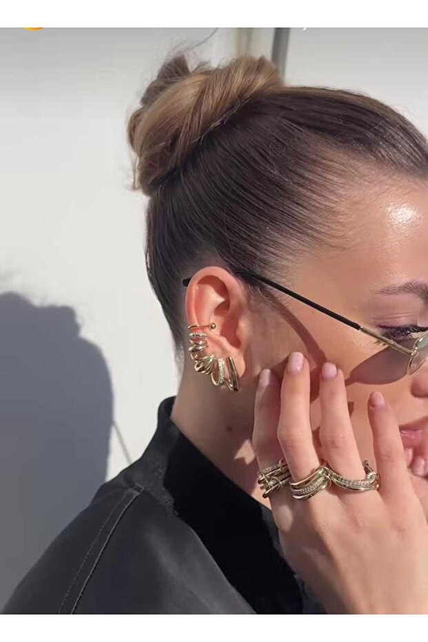 Çelik Bonny Gold Earcuff - 2