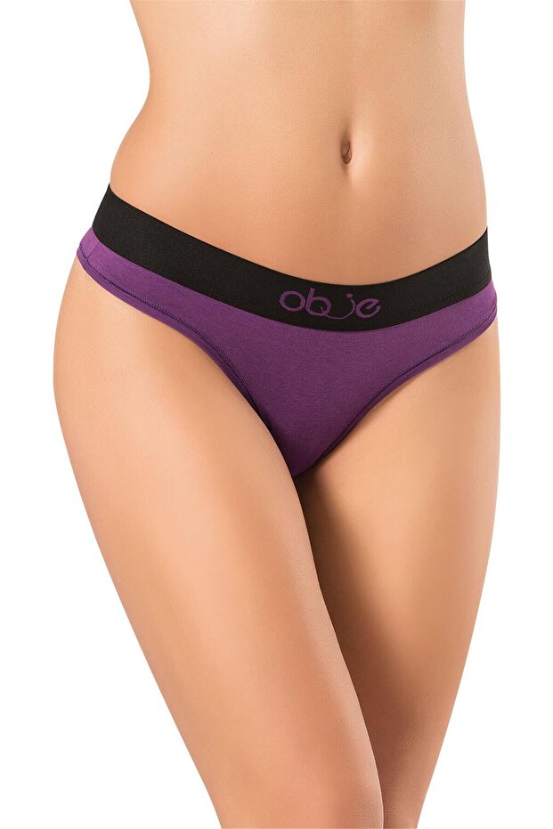 Kadın Mor Penye Modal String - 1