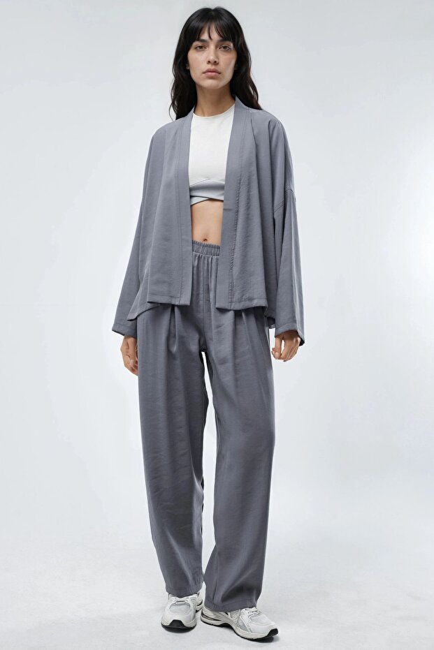 BUSEM Geniş Paçalı Pileli Pantolon - 7