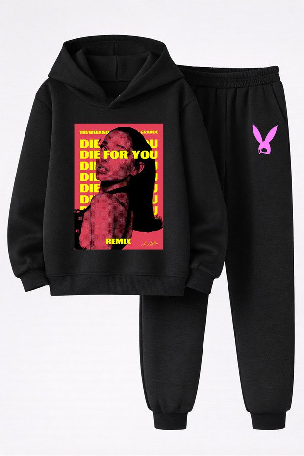 Ariana Grande Printed 3-Yarn Quality Sweatshirt and Sweatpants Children's Top-Bottom Set