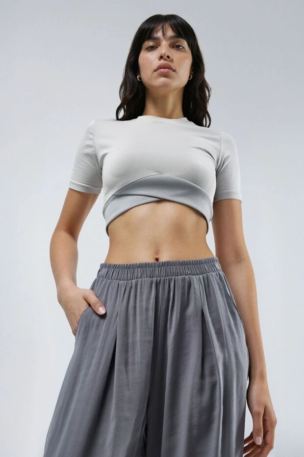 BUSEM Geniş Paçalı Pileli Pantolon - 2