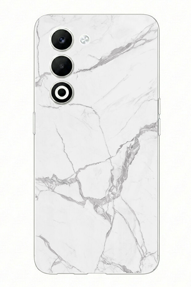 حافظة سيليكون مطبوعة باللون الرمادي الرخامي متوافقة مع هاتف OPPO A5 4G - 1