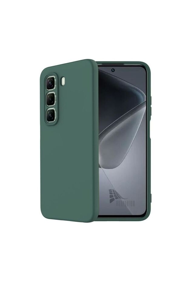 Infinix Hot 60 Pro Compatible Silicone Case - Pastel Color Tone Flexible Cover with Camera Protection - Green