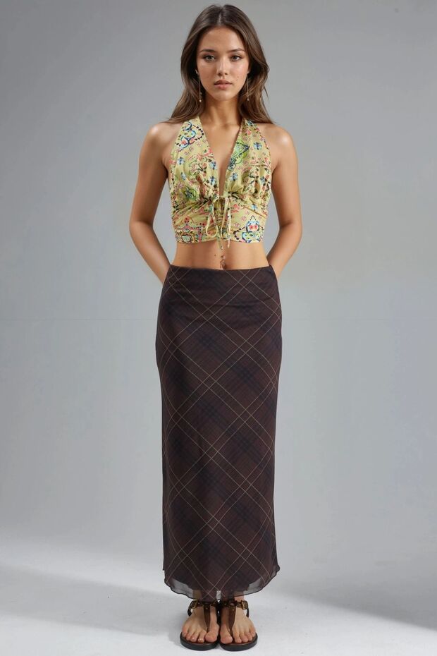 BUSEM Mid Waist Patterned Maxi Skirt - 7