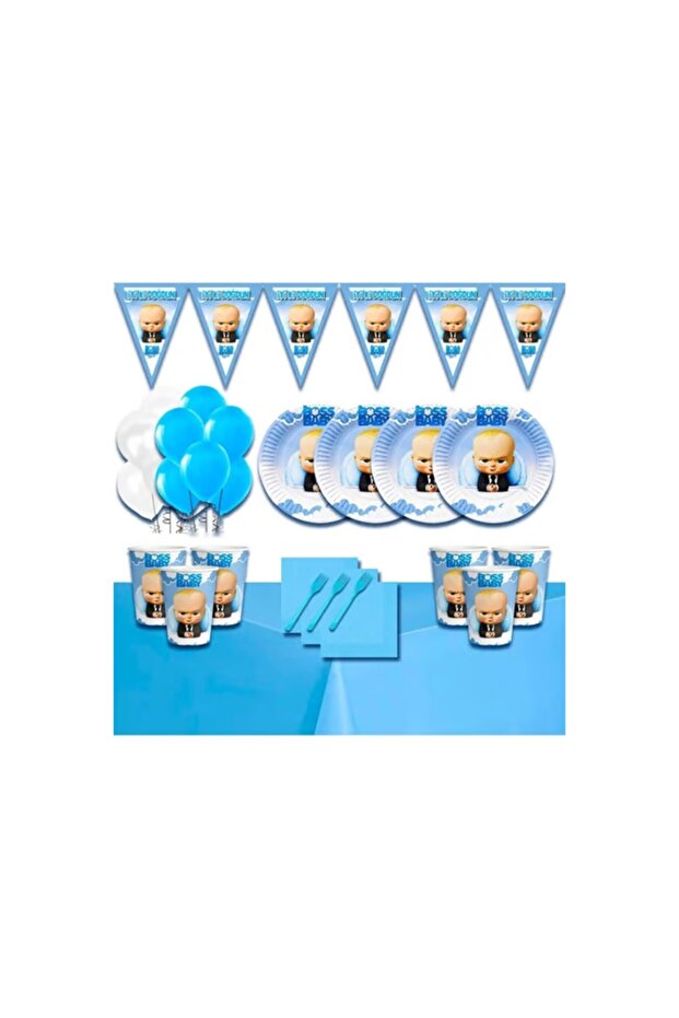 Boss Baby Themed Birthday Set for 24 People