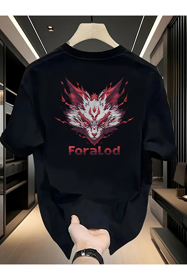 Foralod printed oversize women's/men's unisex white t-shirt