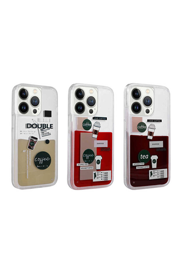 iPhone 13 Pro Max Compatible Patterned Liquid Sbt Drink Silicone Case-No3 - 2