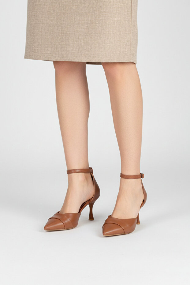 Solly Ankle Strap Tan Women's Heeled Shoes