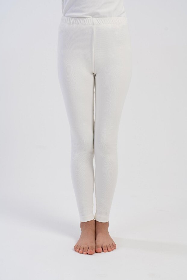 Girl's Ecru Long Thermal Bottoms