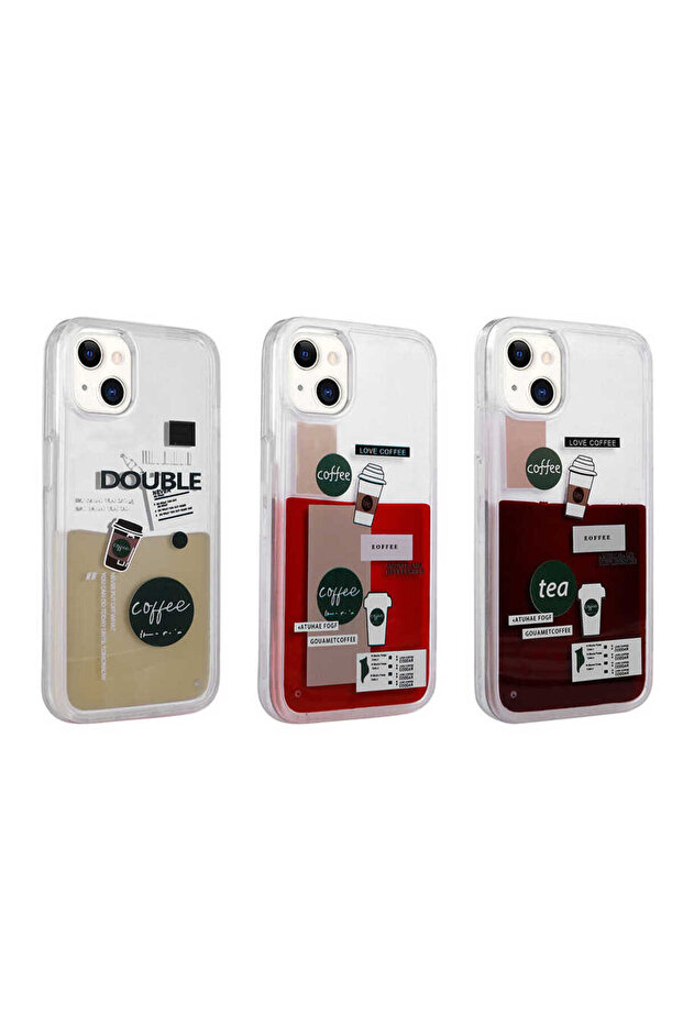 iPhone 14 Plus Compatible Patterned Liquid Tygo Drink Silicone Case-No2 - 2