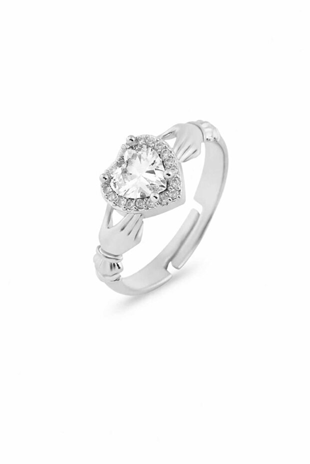 خاتم من الفولاذ المرصع بالحجارة قابل للتعديل - 1