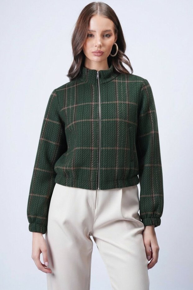 Ekoseli Tweed Ceket - 1