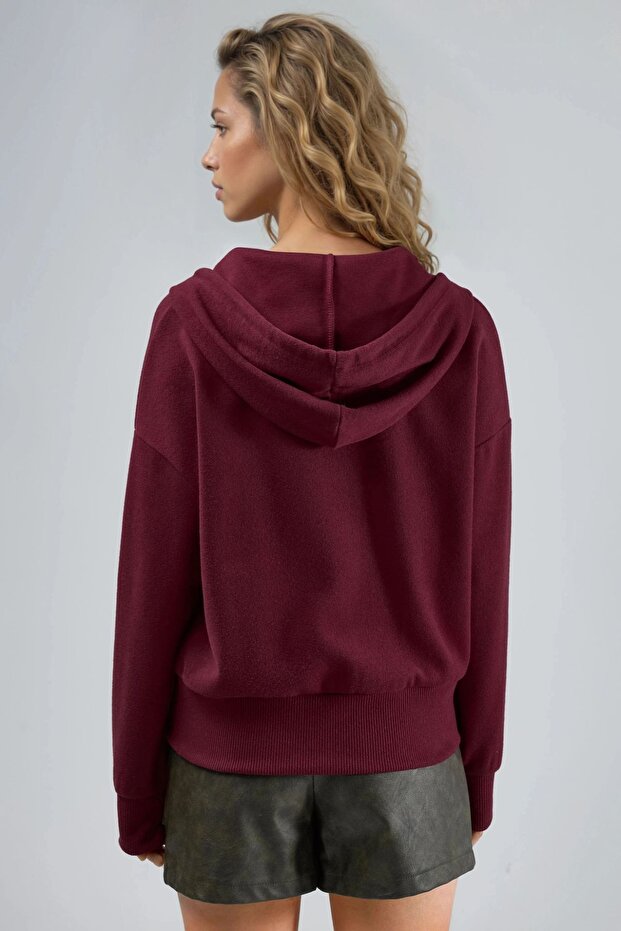 BUSEM Kapüşonlu Fermuarlı Cepli Ceket - 2