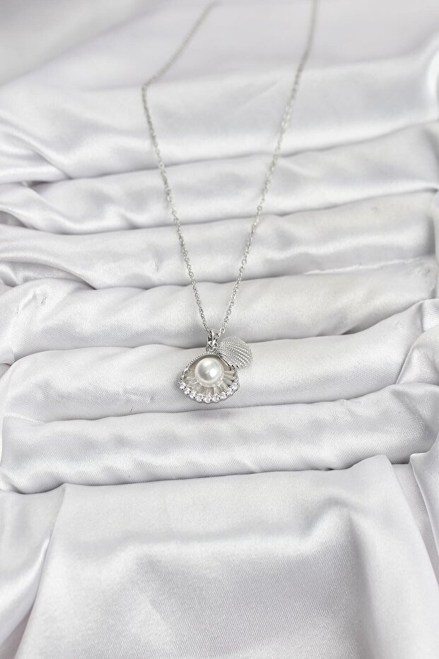 Epilons 316L Steel Chain Silver Color Pearl Sea Shell Model Zircon ...