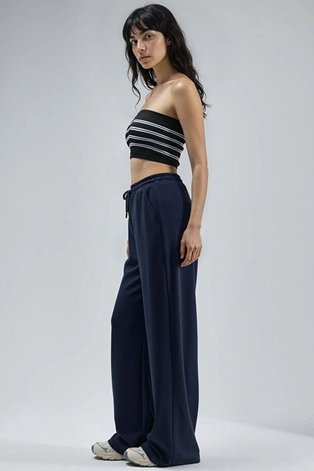 BUSEM Orta Bel Geniş Paça Modal Pantolon - 7