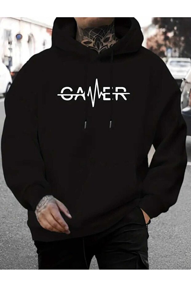 هودي بتصميم بسيط من GAMER مقاس كبير