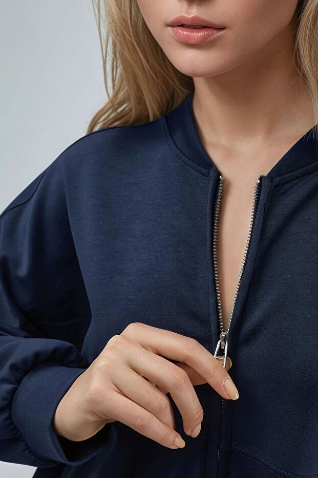 BUSEM Fermuarlı Modal Ceket - 6