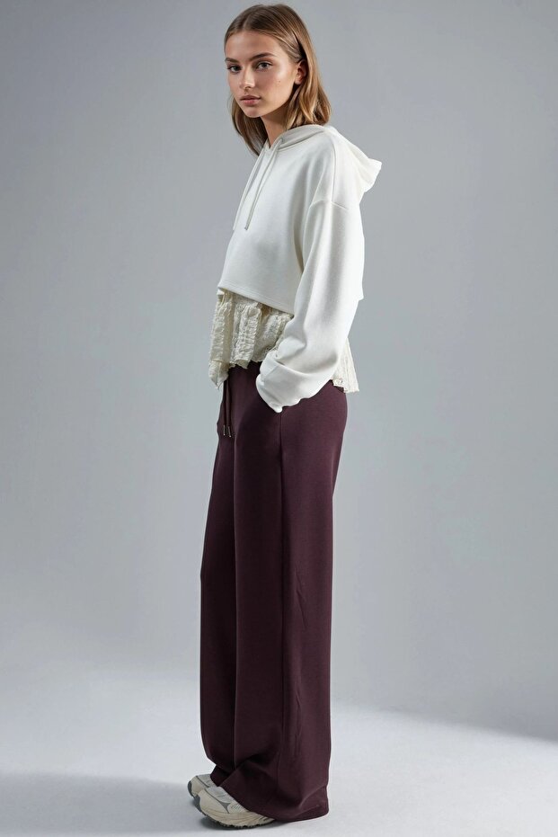 BUSEM Orta Bel Geniş Paça Modal Pantolon - 2