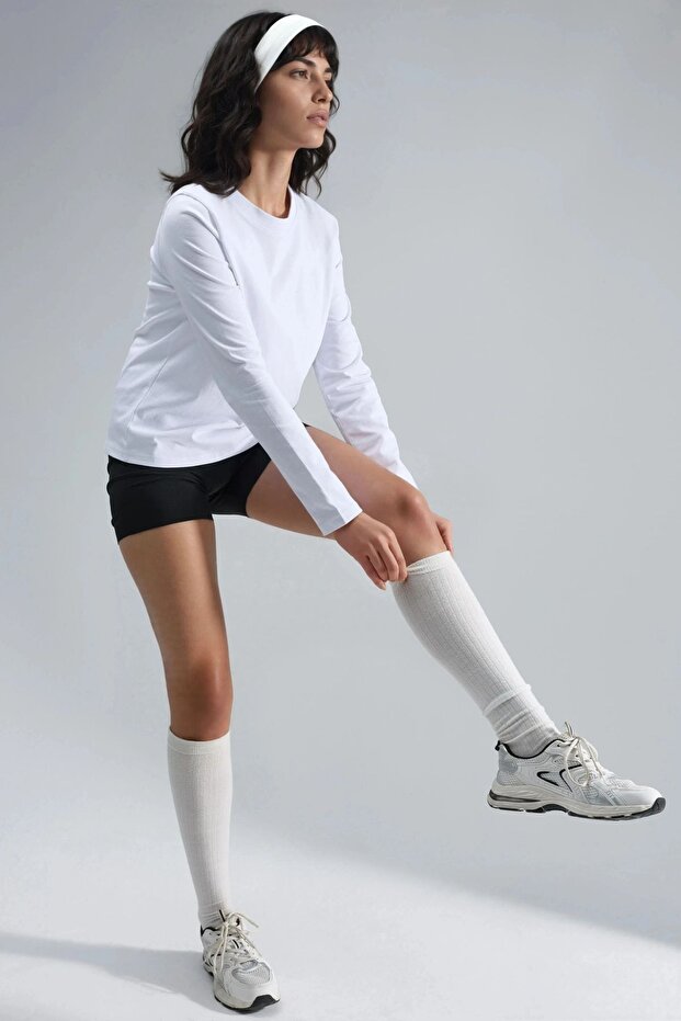 BUSEM Uzun Kollu Bisiklet Yaka Basic Bluz - 5