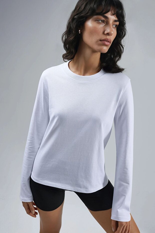 BUSEM Uzun Kollu Bisiklet Yaka Basic Bluz - 8