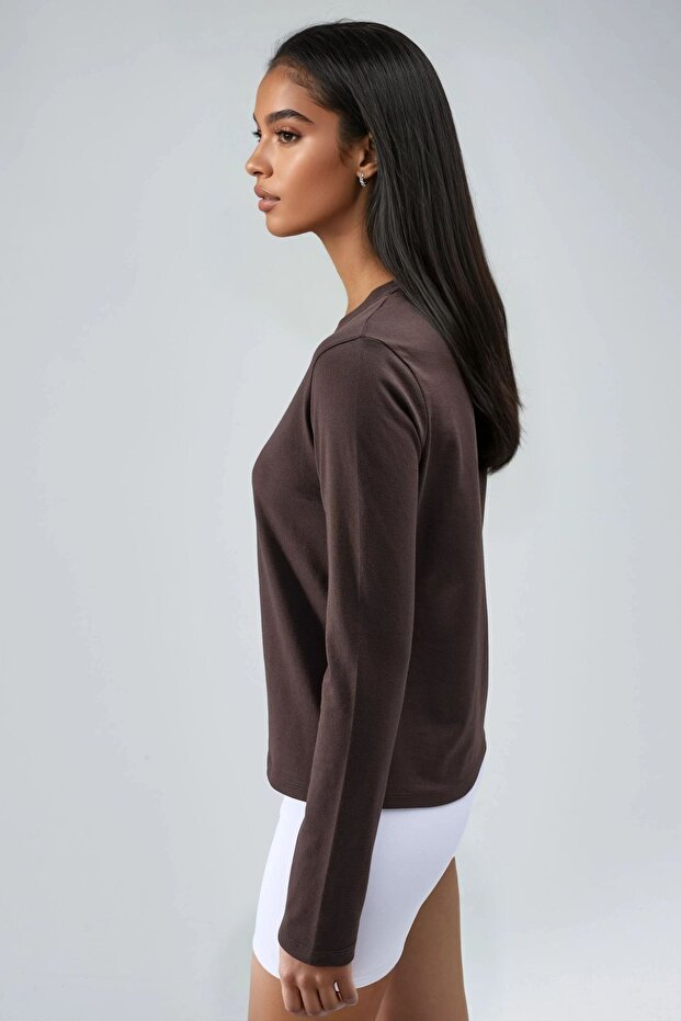 Busem Long Sleeve Crew Neck Basic Blouse - 5