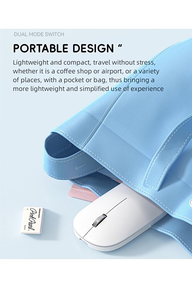 فأرة بلوتوث لاسلكية قابلة للشحن، محمولة، صامتة، تدعم وضع USB، قابلة للتعديل بثلاثة أوضاع - 3