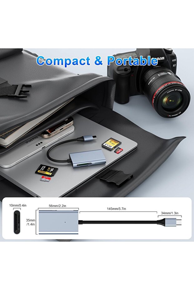 قارئ بطاقات SD 4.0 بمنفذ USB-C، قارئ بطاقات SD مزدوج، قارئ بطاقات ذاكرة UHS-II Micro SD لبطاقات SD وMicro SD وSD - 8