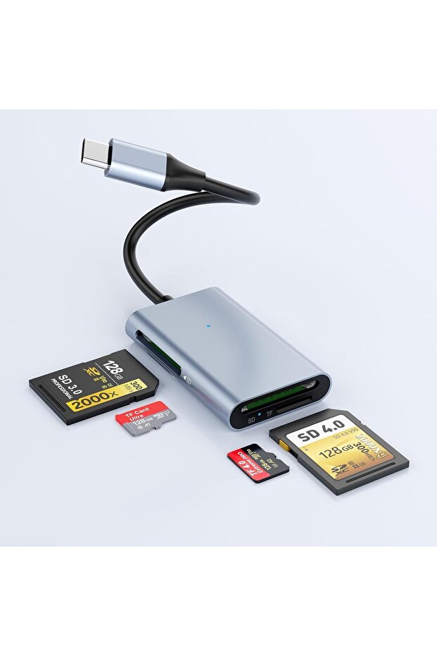قارئ بطاقات SD 4.0 بمنفذ USB-C، قارئ بطاقات SD مزدوج، قارئ بطاقات ذاكرة UHS-II Micro SD لبطاقات SD وMicro SD وSD - 1