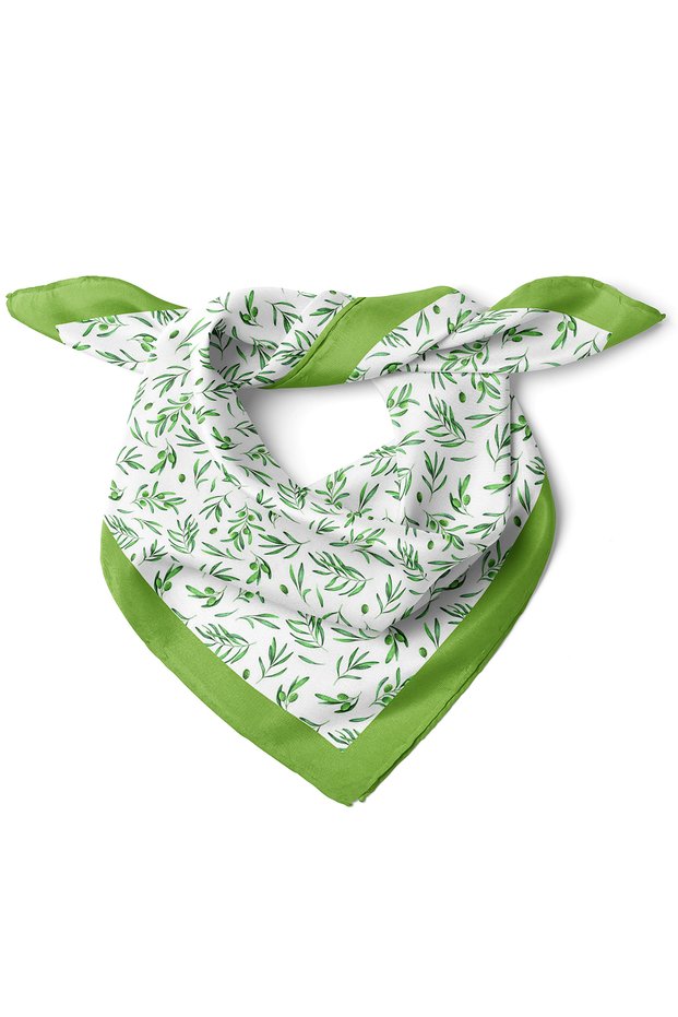Olive Branch Pattern Scarf Bandana 50X50 cm