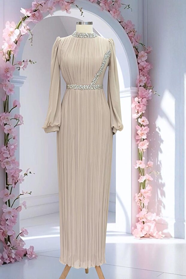 Sima Abiye Elbise Bej - 1