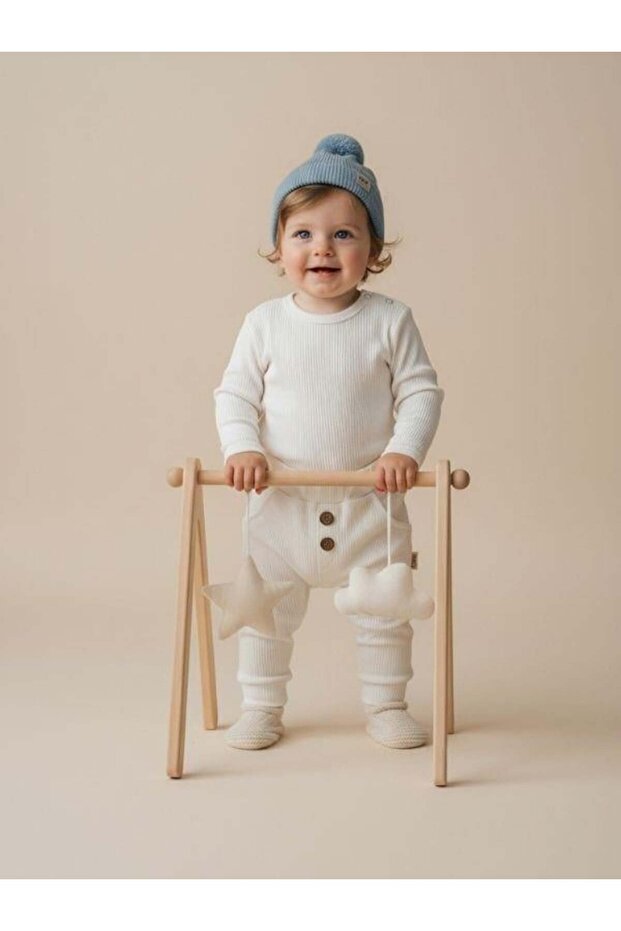 Baby Button Detailed Pocketed Cotton Sweatpants