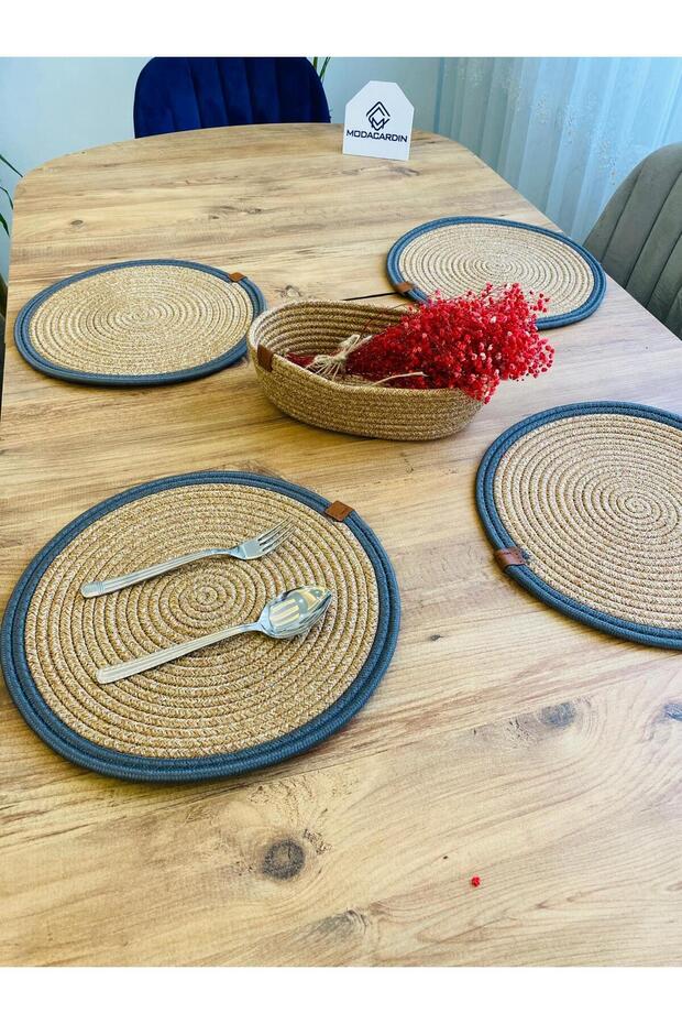 Presentation Plate Mat Jute Placemat American Serving and Basket Set 5 Pieces