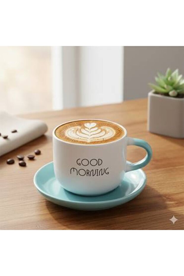 A cup with a spoon, good morning