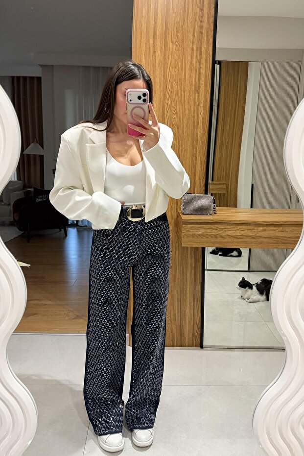 Vanessa Darkblue Taşlı Jean - 4