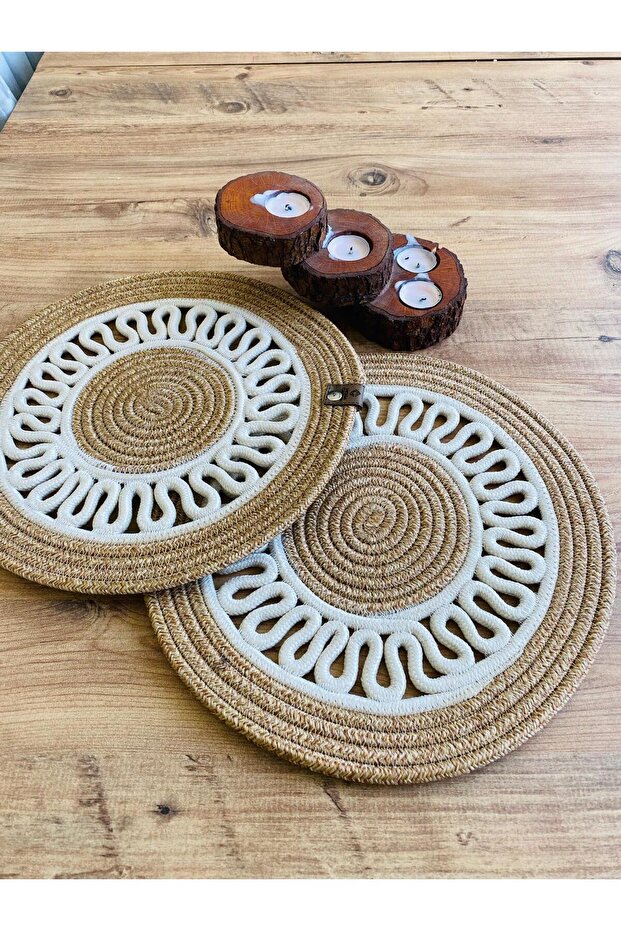 Presentation Plate Mat Jute Placemat American Service Set of 2