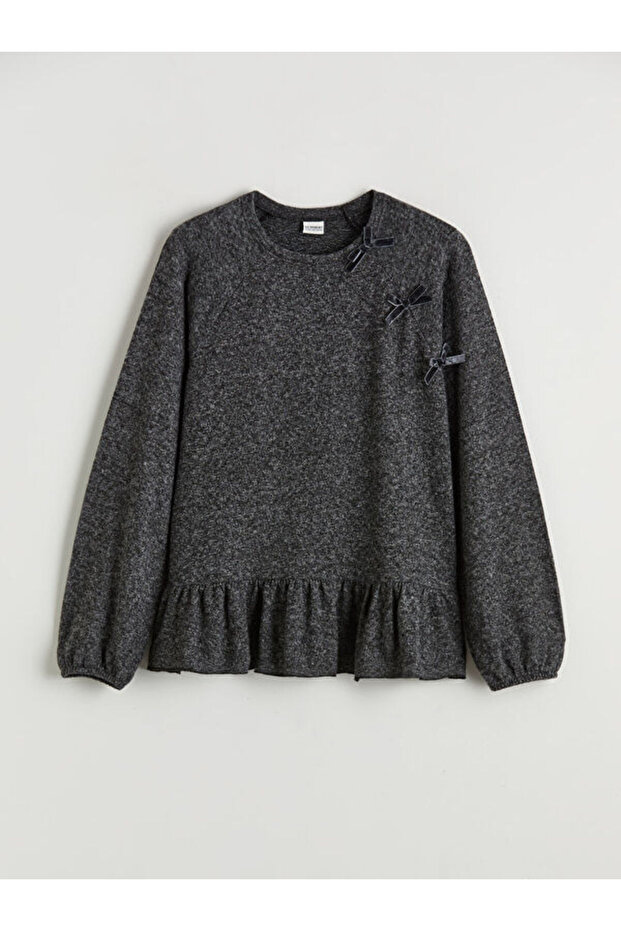 Zero Roba Collar Bow Detailed Girl's T-Shirt from Uzg Store for Style Enthusiasts