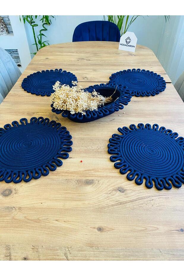 Jute Straw Presentation Plate Mat, American Serving Tray and Basket, 5 Pieces
