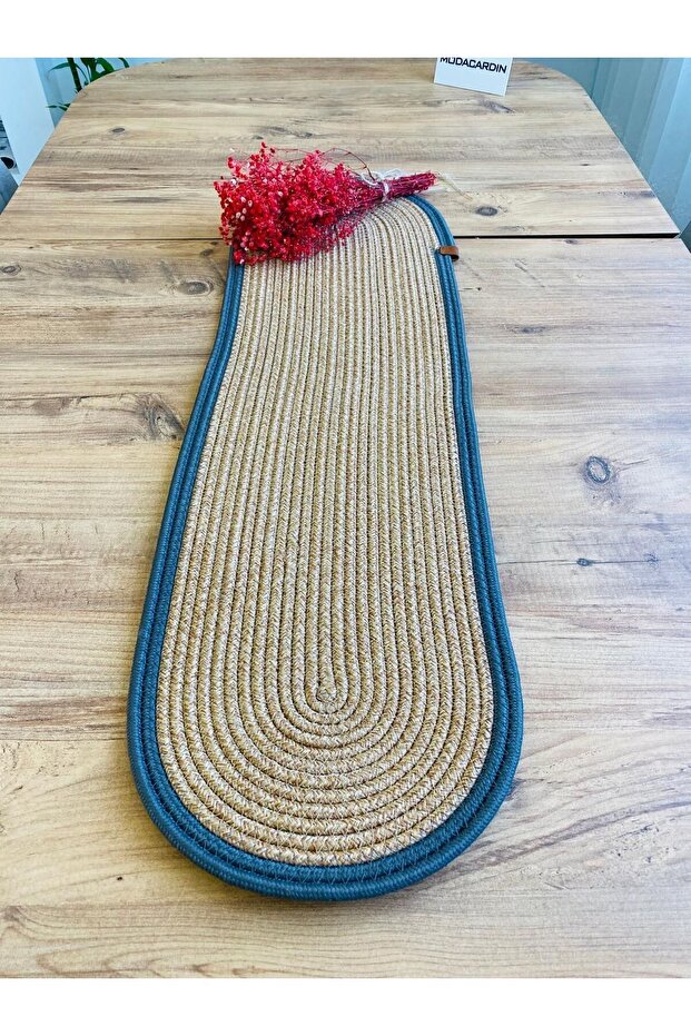 Jute, Wicker, Decorative Tablecloth, Runner 35X100 Cm, American Service, Coffee Table Cover, Bohemian Style