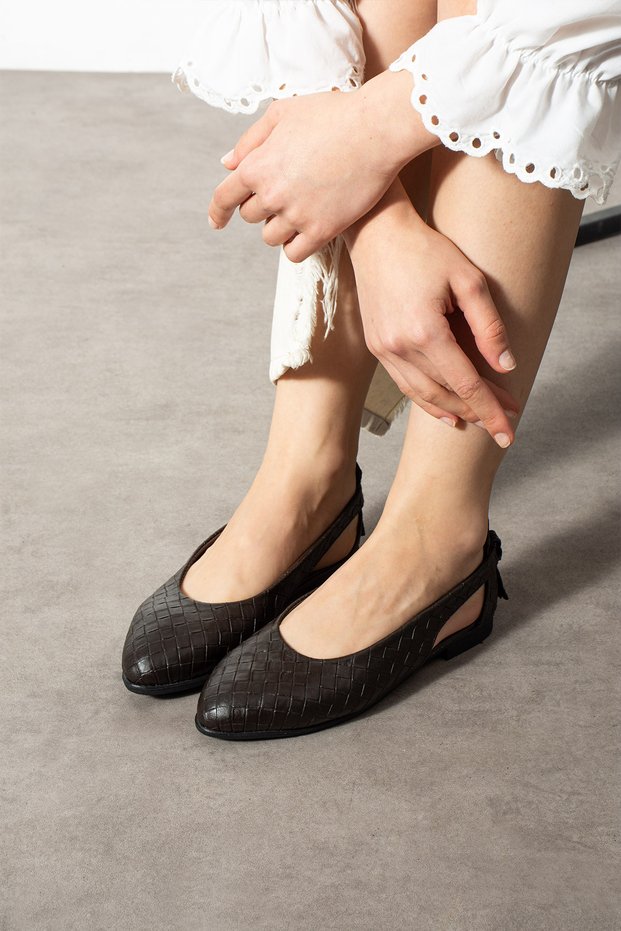 Women's Ballerina Flats with Knitted Pattern, Stylish Design, Casual Ballerina Flats