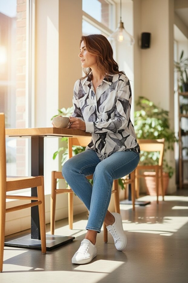 قميص من الساتان الحريري المزخرف - 2