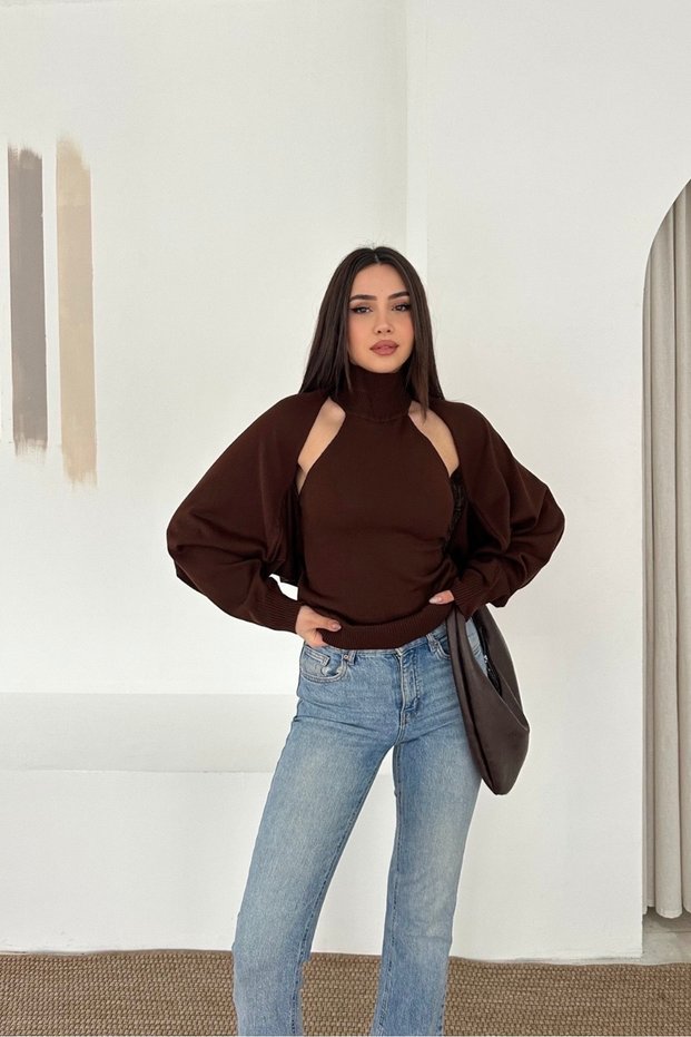 Double Bolero-Blouse Knitwear Set Aw25Bz0005