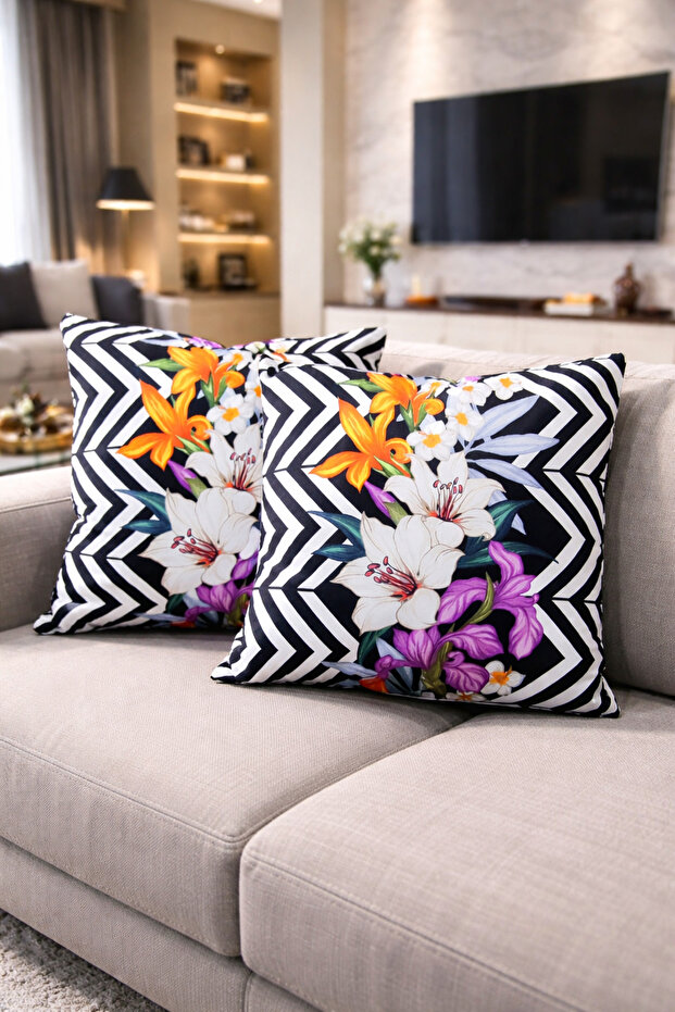 3D Digital Printing Premium Fabric Throw Pillow Cover 43X43 cm Set of 2 – Decorative Pillow