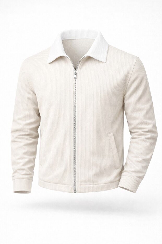 سترة موسمية أساسية ذات خطوط مخططة ذاتياً - 2