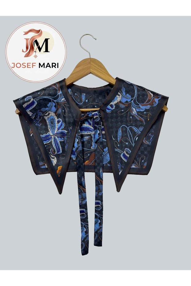 Geometric and Floral Patterned Modern Scarf-Shawl