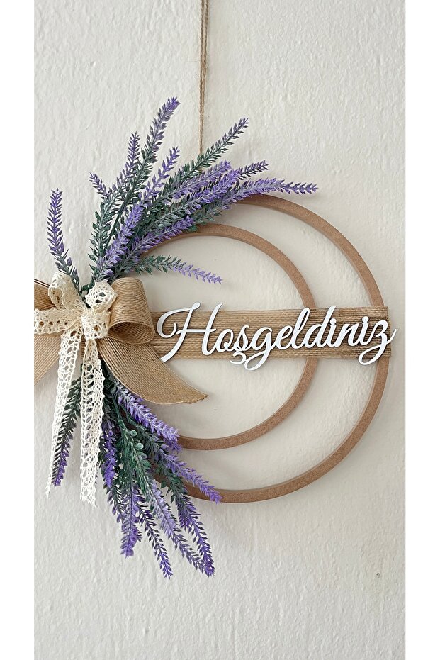 Mor lavanta ahşap kapı süsü - 1