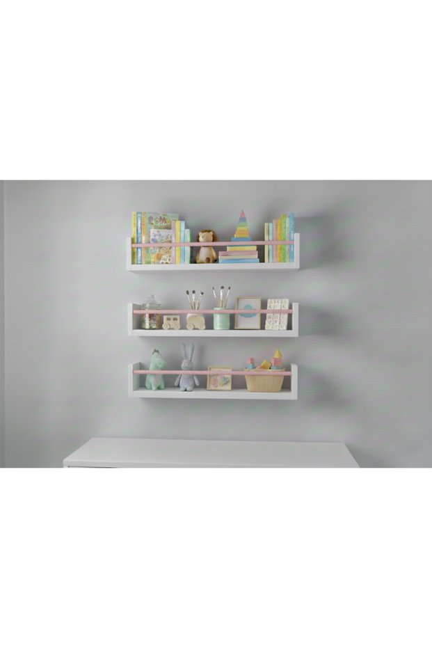 40X3 White Mdf Baby Room Organizer Children's Room Montessori Educational Set Bookshelf Bathroom Shelf