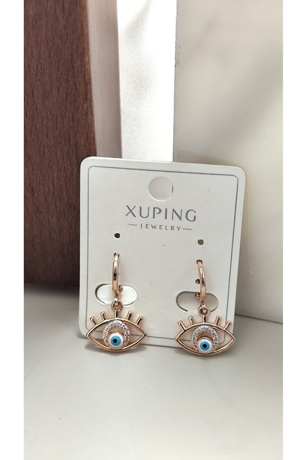 Xuping Vip Earrings-Rose Gold Earrings Eye Steel Earrings Non-Tarnish-2Cm