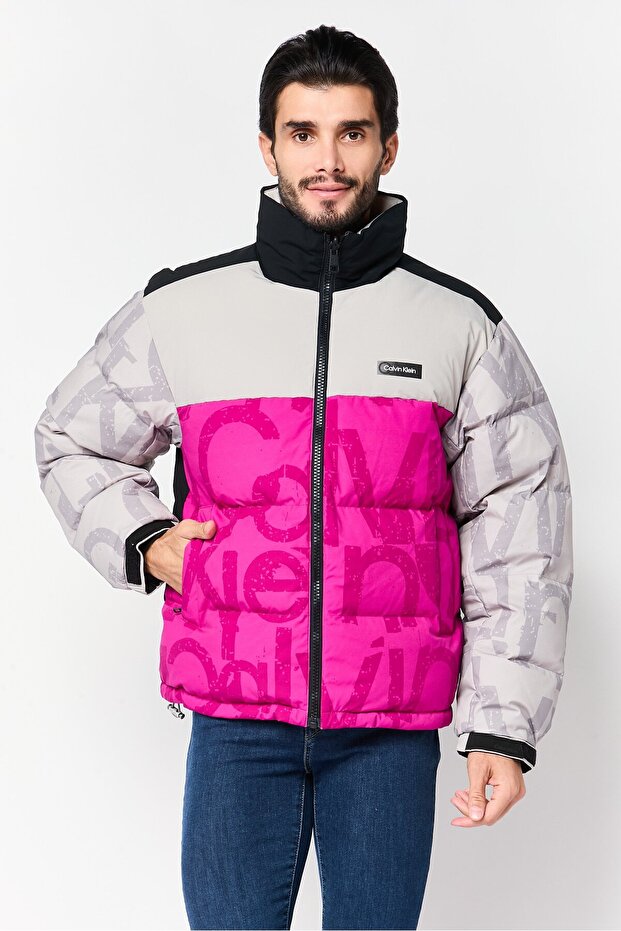 جاكيت رجالي مطبوع قابل للعكس، متعدد الألوان - 3