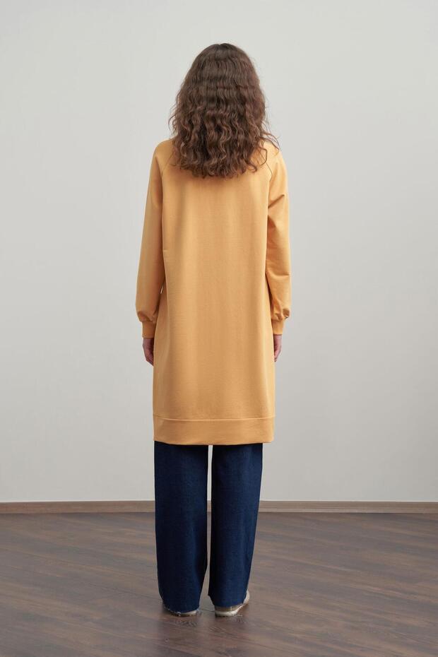 تونيك من القطن بنقشة أوراق الشجر - 4