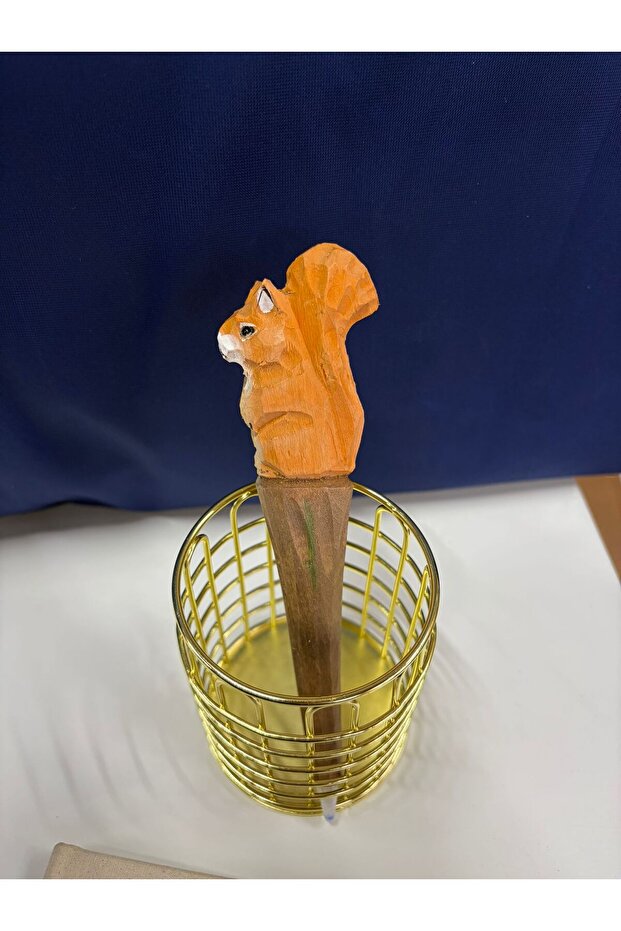 Linden Tree Hand Carved Animal Figured Pen Ballpoint Pen